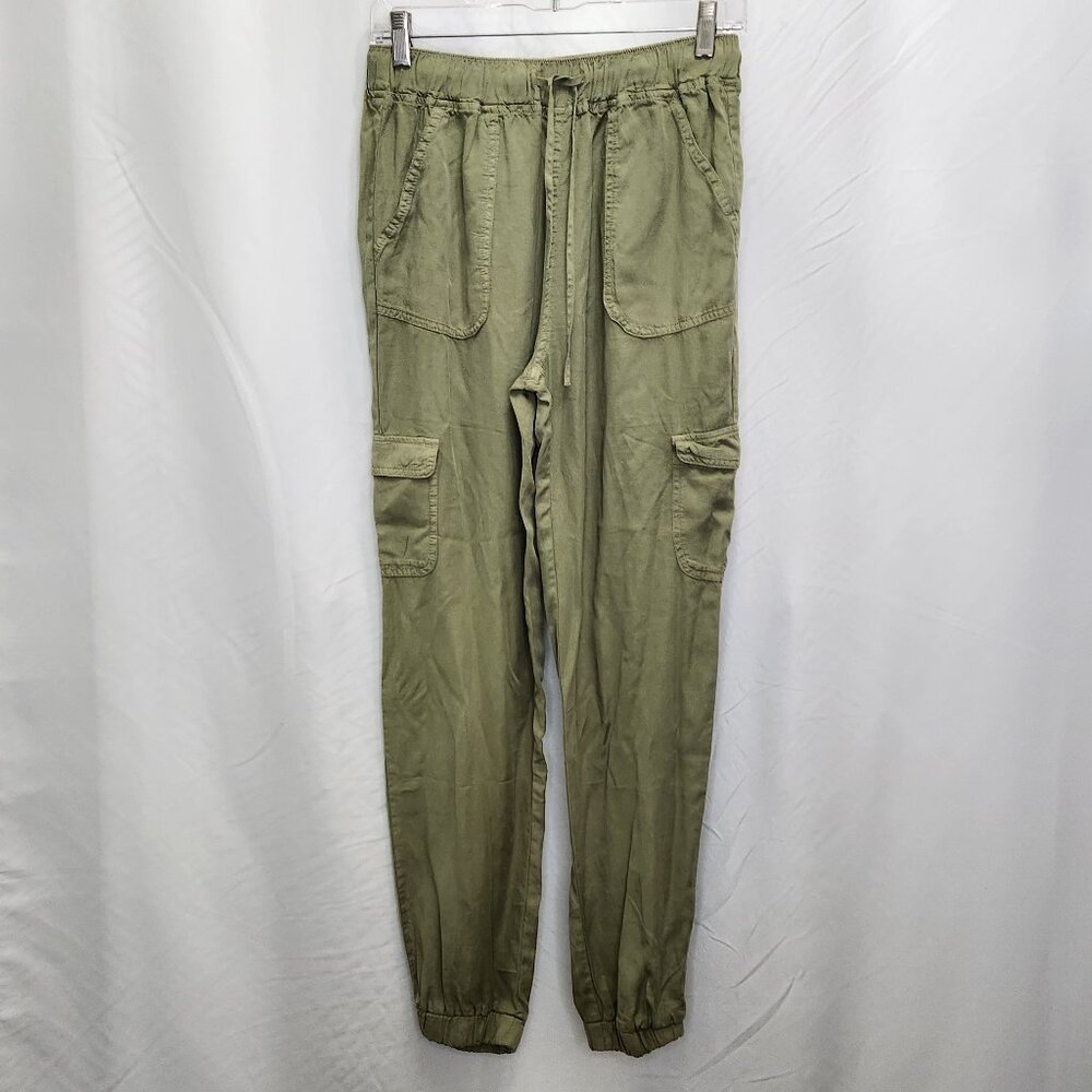 New Love Tree High Rise Cargo Jogger Pants Juniors Medium M Green Pull On MM04